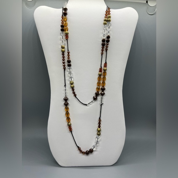 Mixed Metal Rocker Necklace with Autumn Jewel’s Long and Short Necklace - Picture 7 of 7